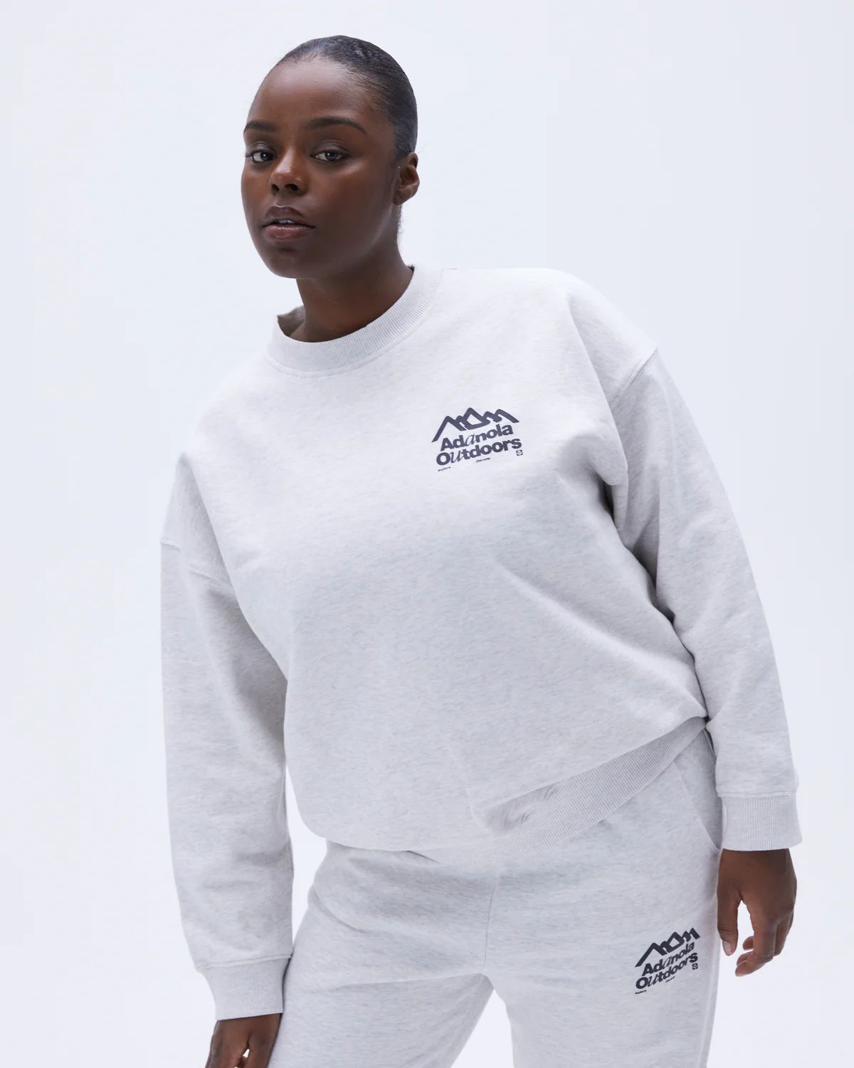 Discover Oversized Sweatshirt - Light Grey Melange | Adanola UK