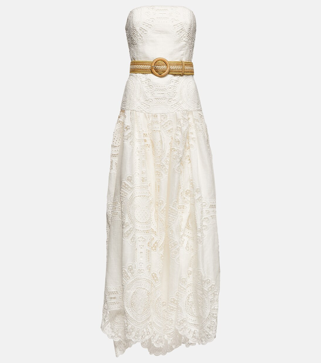 Vacay belted linen lace midi dress | Mytheresa (INTL)