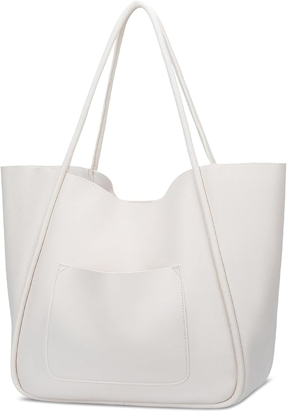 KKXIU Tote Bag for Women Vegan Leather Shoulder Purse Large Capacity Travel Bag | Amazon (US)