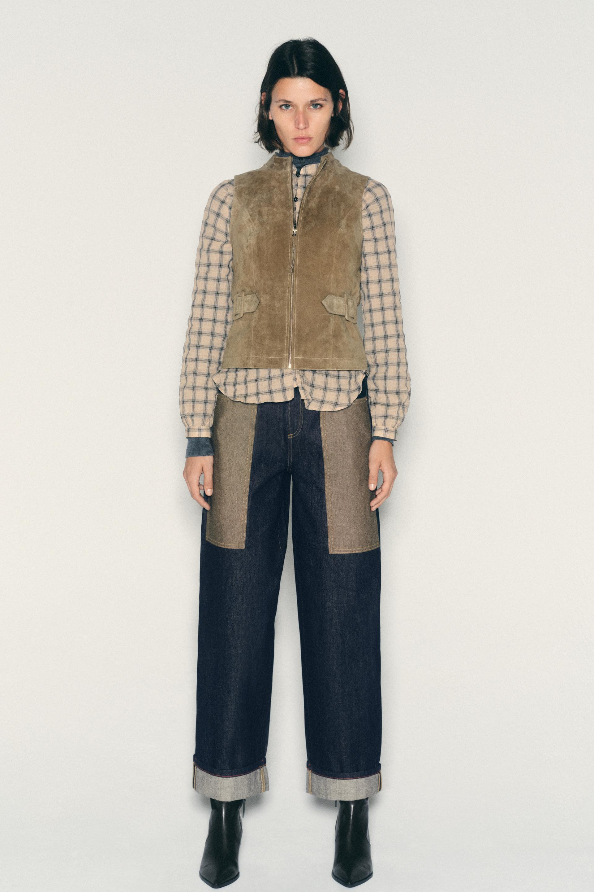 100% LEATHER TAB BODYSUIT | Zara US