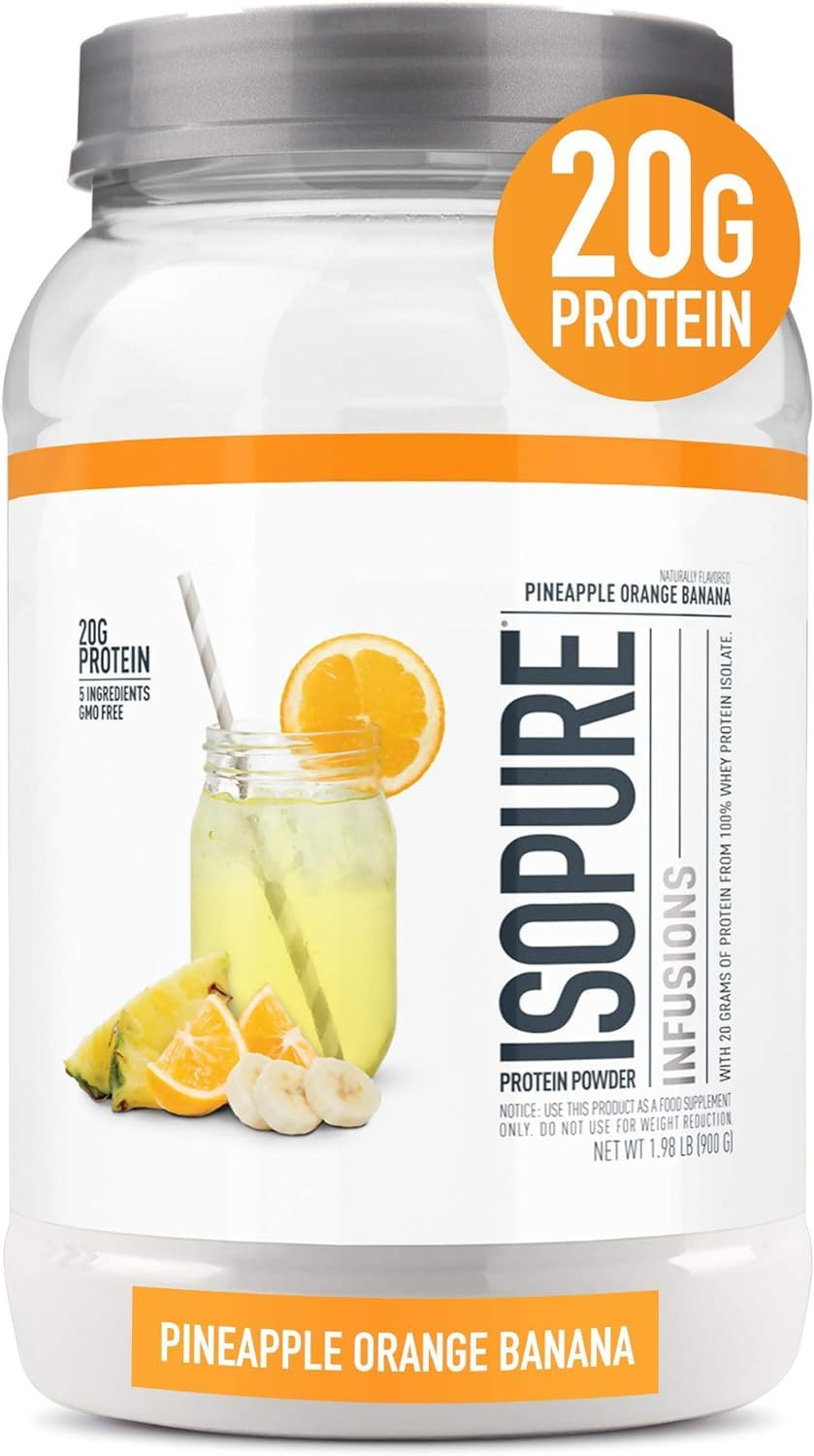 Isopure Clear Whey Isolate Protein Powder Infusions, Lactose Free, Gluten Free, Naturally Flavore... | Amazon (US)