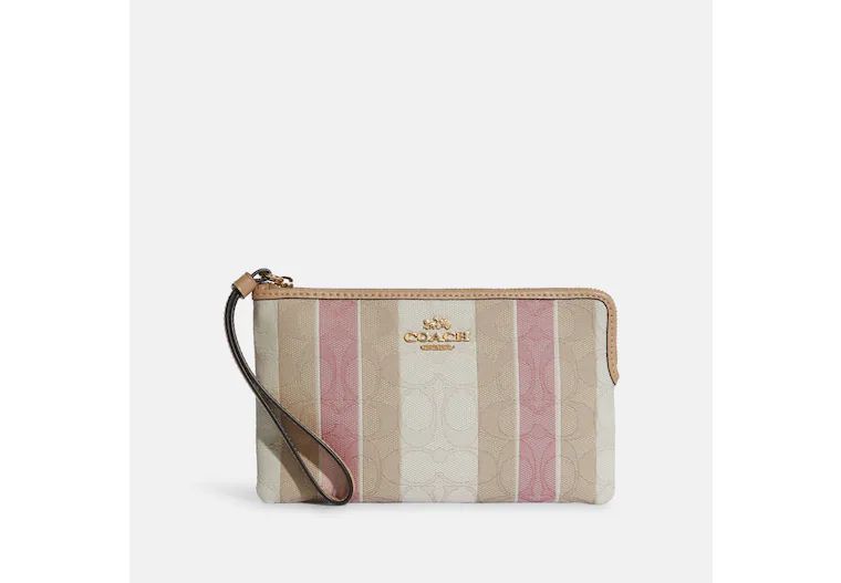 Large Corner Zip Wristlet In Signature Jacquard With Stripes | Coach Outlet