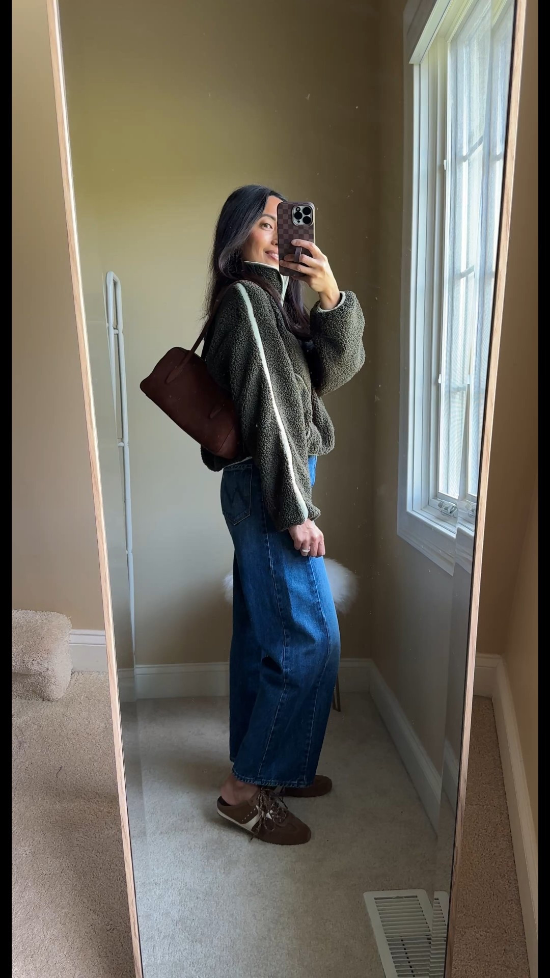 Fall outfit: stylish sherpa pullover & jeans. 
-Perfect fit in this cute pullover. Normally I can’t wear this type of top often because I overheat in them, but this one is lightweight yet warm. Details and cut make it look designer. True to size. Available in 4 colors. On sale for $28. 
- Barrel jeans. I sized up. 
- Brown suede sneakers in a mule style. 
- Good basic t-shirt for wearing alone or layering on sale 30% off. True to size. 
- Suede handbag. 
- Also linking a new lightweight cushion foundation that I am trying out. Really like it so far- skin looks healthy and radiant. 


#LTKSaleAlert #LTKOver40 #LTKStyleTip