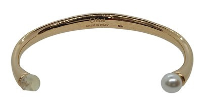 CHLOÉ Darcey Round Bracelet Open Cuff Faux Pearl Brass Gold S-M NEW RRP440  | eBay | eBay UK