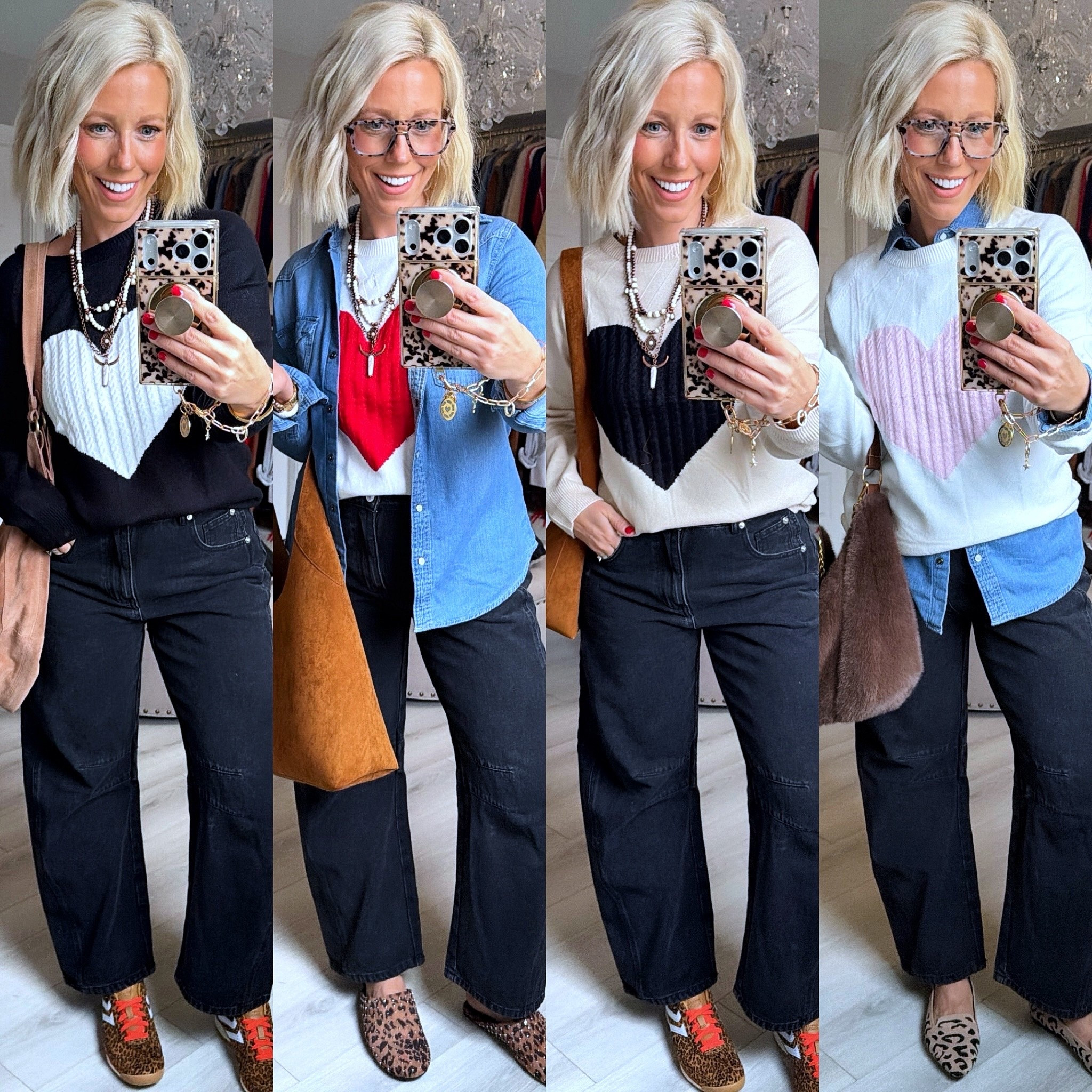 These heart sweaters are the cutest but the only probably is picking just one color!!! Which is your fav because I can’t decide!
⬇️⬇️⬇️
Sweaters size medium (could have easily done small)
Jeans medium (roomy fit)
Denim top small

#LTKFindsUnder100 #LTKSeasonal #LTKFindsUnder50