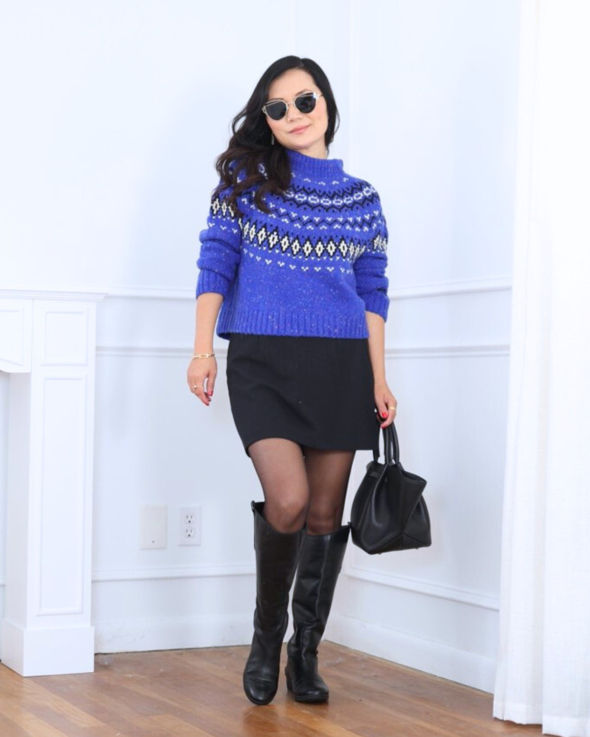 Festive and chic — this Fair Isle sweater from J.Crew paired with a black skort from Abercrombie and classic riding boots from Sam Edelman gives cozy holiday vibes with a polished twist. Perfect for seasonal outings or casual get-togethers! I’m 5’2, wearing size XS.

#LTKOver40 #LTKStyleTip #LTKPetite