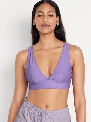 V-Neck Longline Bikini Swim Top | Old Navy (US)