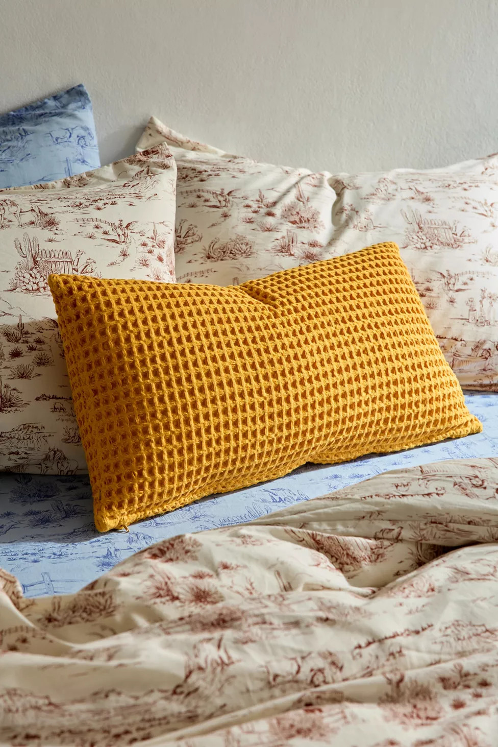 ReMADE By UO Waffle Bolster Pillow | Urban Outfitters (US and RoW)