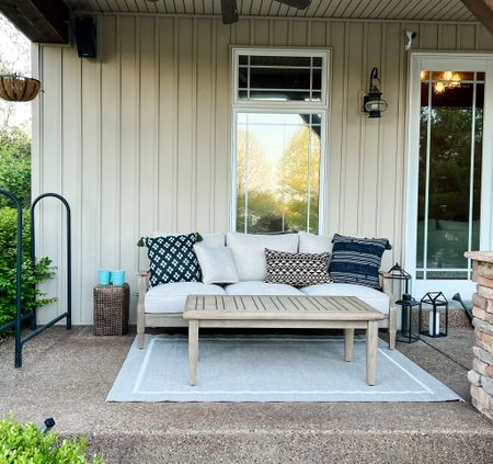 Back porch furniture. Ashley furniture outdoor. Clare collection in eucalyptus wood. 

#LTKhome #LTKSeasonal
