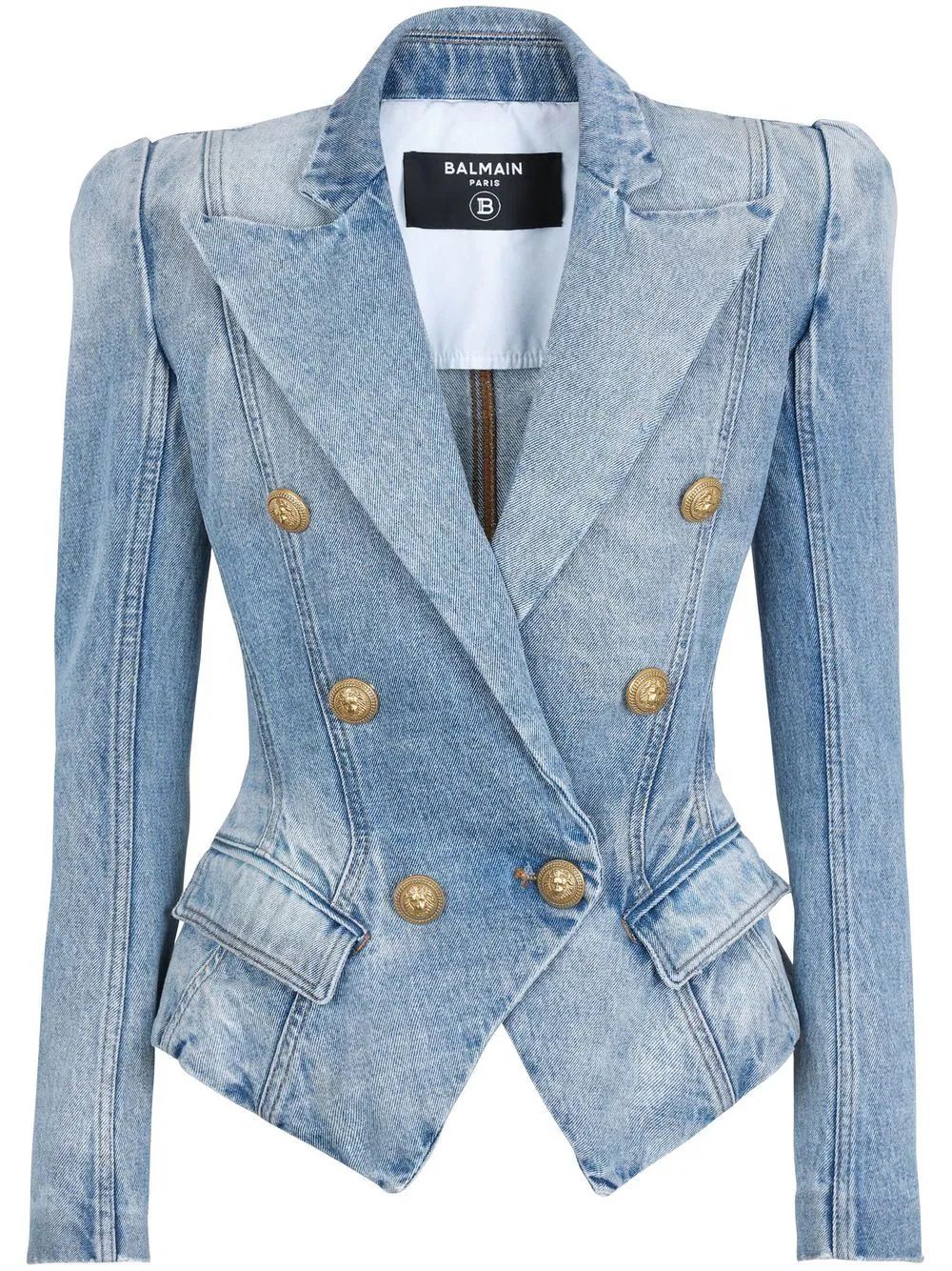 double-breasted denim blazer | Farfetch Global