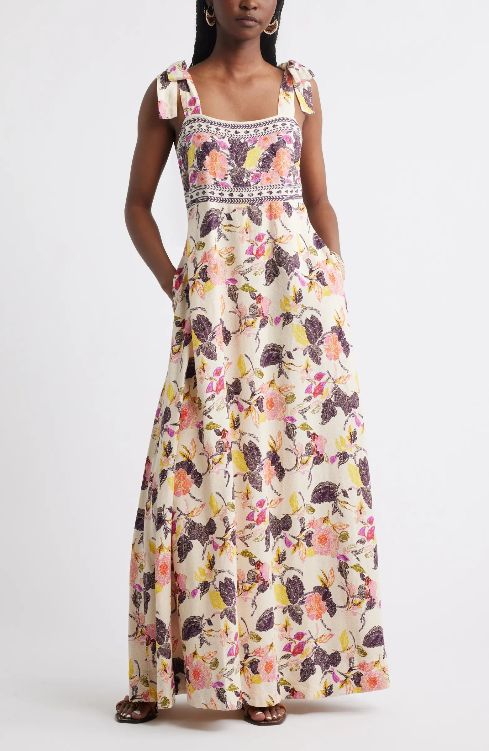 Treasure & Bond Linen Blend Maxi Sundress | Nordstrom | Nordstrom