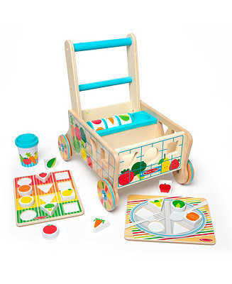 Melissa and Doug Wooden Shape Sorting Grocery Cart Push Toy & Puzzles - Macy's | Macy's