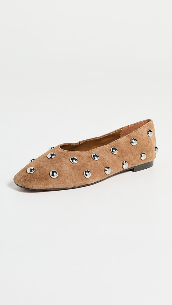 The Mylie Ballet Flat in Studed Suede | Shopbop