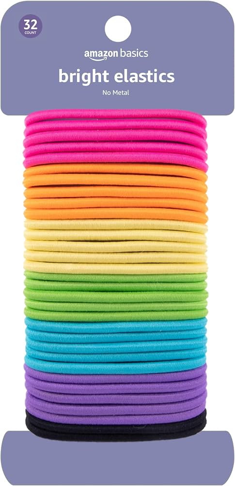 Amazon Basics No Damage Elastic Hair Ties, Ponytail Holders for Thick Hair, No Pull, Secure Hold,... | Amazon (US)