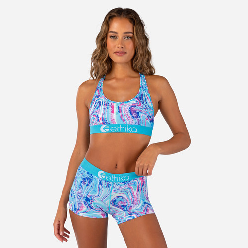 Ethika Womens Ethika Graphic Sports Bra - Womens Blue/Purple Size XL | Foot Locker (US)