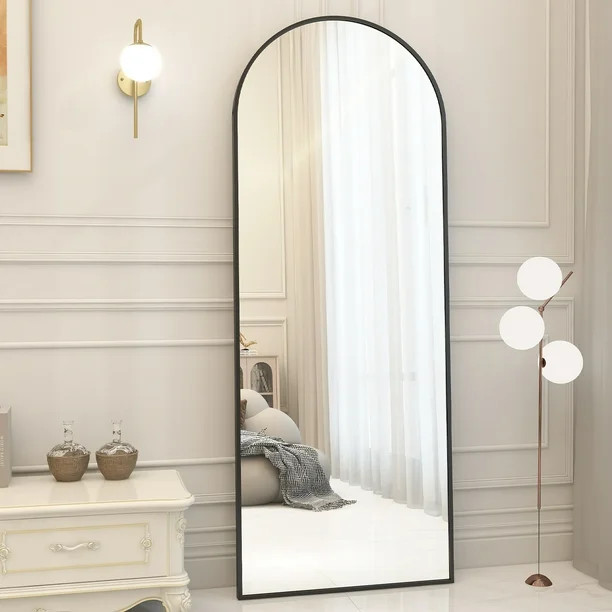 BEAUTYPEAK 71"x 30" Full Length Mirror Arch Standing Floor Mirror Full Body Mirror, Black | Walmart (US)