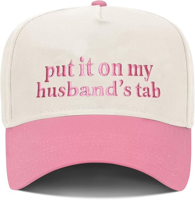 Put It On My Husband's Tab Funny Trucker Hats Women Vintage Adjustable Baseball Cap Embroidery Fa... | Amazon (US)