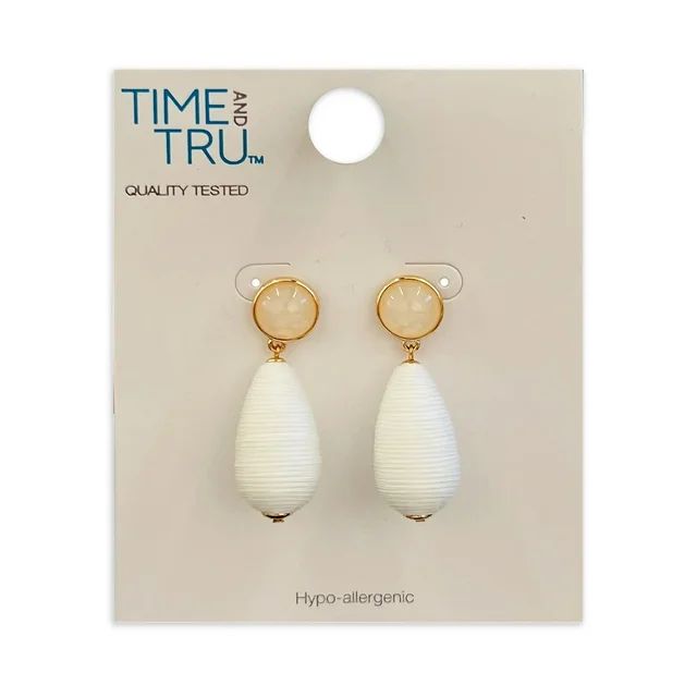 Time and Tru Thread Wrapped Earrings - Walmart.com | Walmart (US)