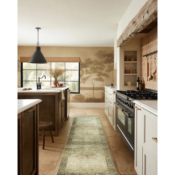 Magnolia Home By Joanna Gaines X Loloi Banks Machine Washable Natural / Granite Area Rug | Wayfair North America