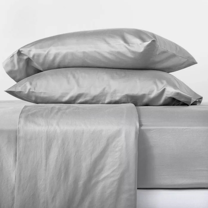 500 Thread Count Washed Supima Sateen Solid Sheet Set - Casaluna™ | Target
