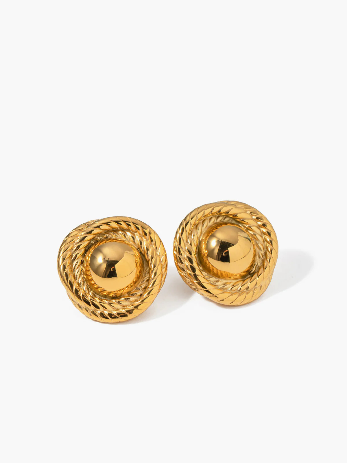 Screw Thread Round Earrings | Commense