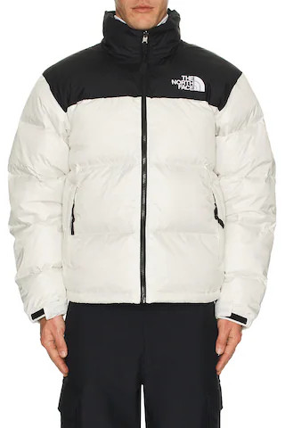 The North Face 1996 Retro Nuptse Jacket in White Dune & TNF Black - White. Size L (also in M, S, XL/1X). | FWRD 