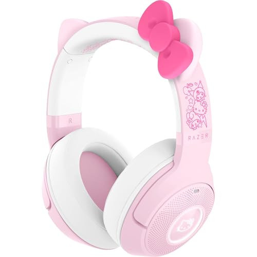 Razer Kraken Kitty V2 BT Wireless RGB Headset: Chroma RGB - Bluetooth 5.2-40 mm Drivers - 40 Hr Battery w/Type C Charging - Hello Kitty & Friends Edition | Amazon (US)