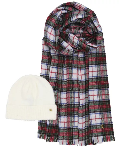 Woven Scarf and Knit Hat Gift Set | Macy's