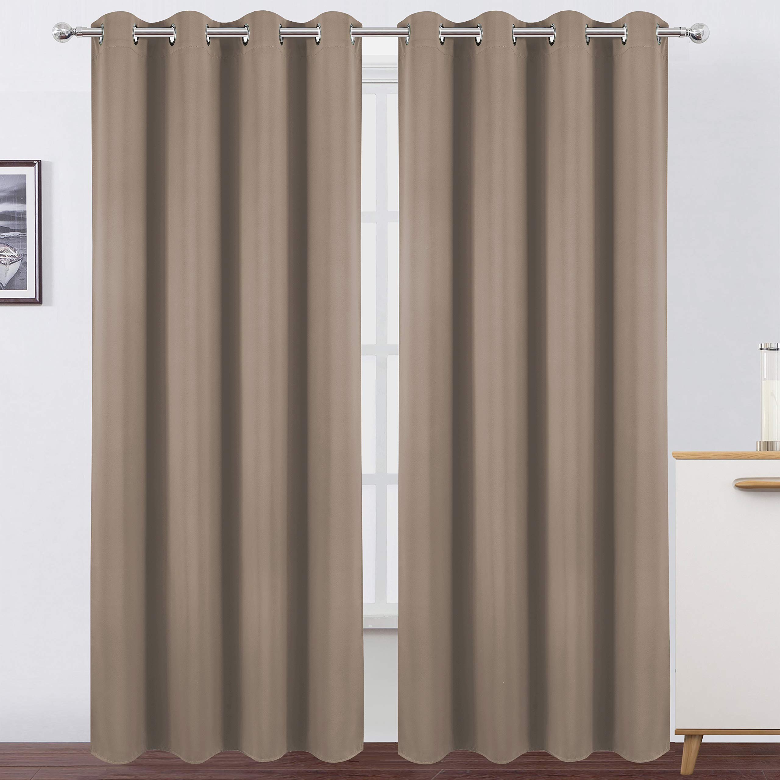 LEMOMO Cappuccino Thermal Blackout Curtains/52 x 95 Inch/Set of 2 Panels Room Darkening Curtains ... | Amazon (US)