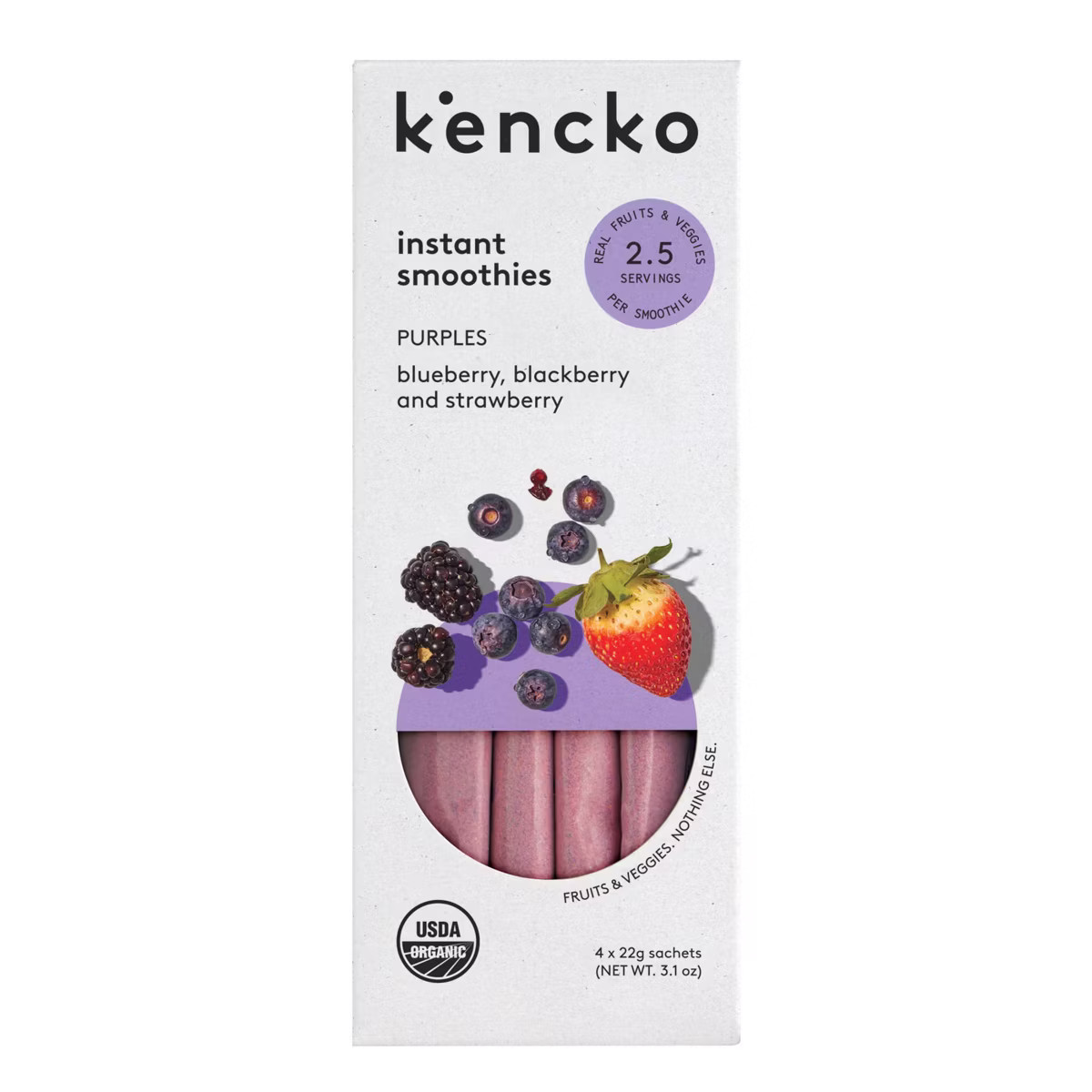 Kencko Purples Organic Instant Fruit & Veggie Smoothies Powdered Drink Mix - 4pk/.78 oz Packets | Target