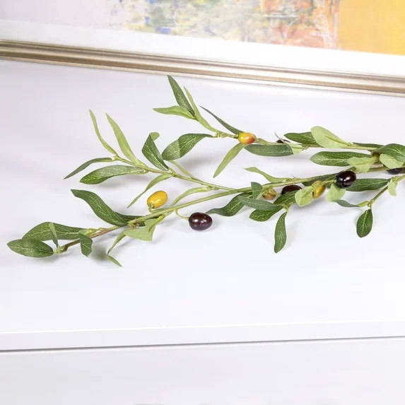 37-inch Artificial Silk Green Olive Long Stem, for Indoor Use, by Mainstays | Walmart (US)