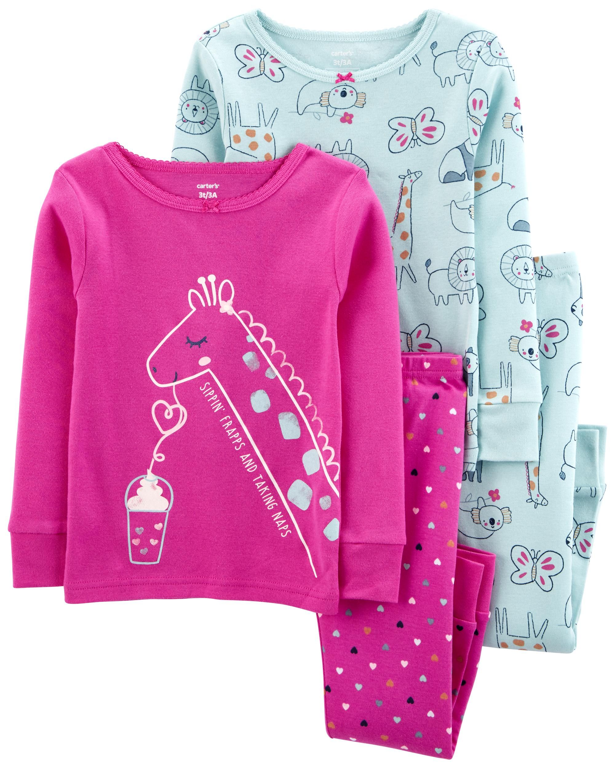 4-Piece Giraffe 100% Snug Fit Cotton PJs | Carter's