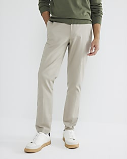Beige Slim Fit Chino Trousers | River Island UK & IE