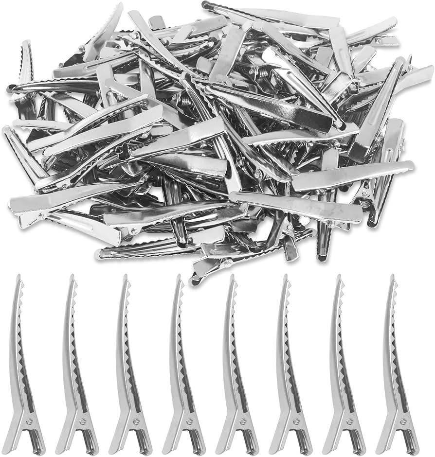 4.5cm Silver Alligator Teeth Prongs Clips Holders for Hair Care, Arts & Crafts Projects, Dry Hang... | Amazon (US)