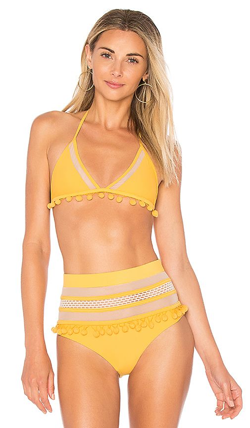 Tularosa Nina Bikini Top in Mustard. - size M (also in S) | Revolve Clothing