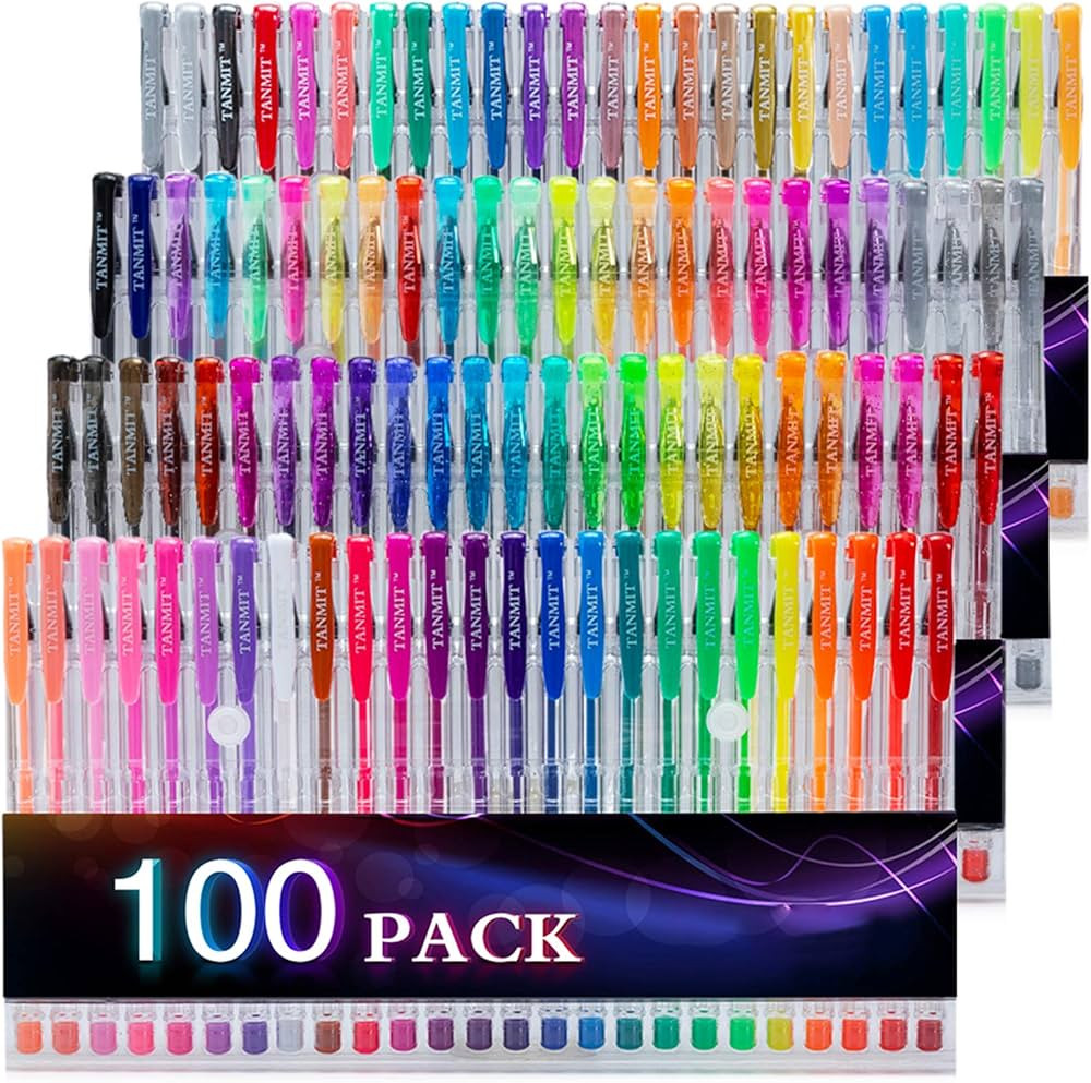 TANMIT 100 Coloring Gel Pens Set for Adults Coloring Books- Gel Colored Pen for Drawing, Writing ... | Amazon (US)