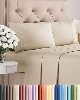 King Size 4 Piece Sheet Set - Comfy Breathable & Cooling Bed Sheets Set - Hotel Luxury Bedding fo... | Amazon (US)