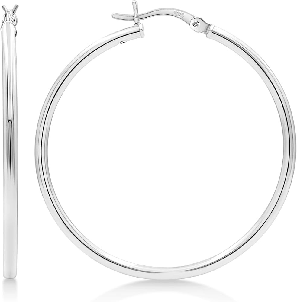 KEZEF 925 Silver Hoop Earrings for Women - Small & Large Sterling Silver Hoop Earrings for Men - ... | Amazon (US)