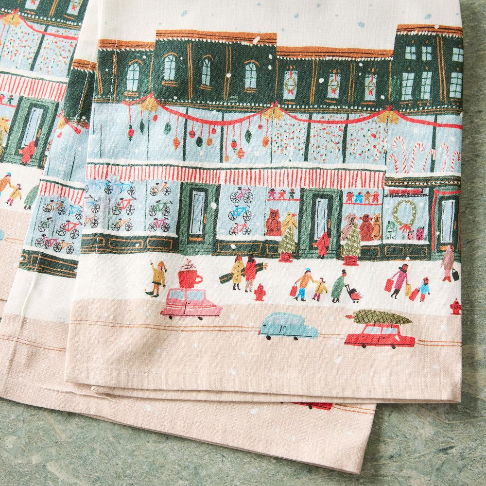 Nicole Cicak Holiday Shoppers Tea Towels (Set of 2) | West Elm (US)