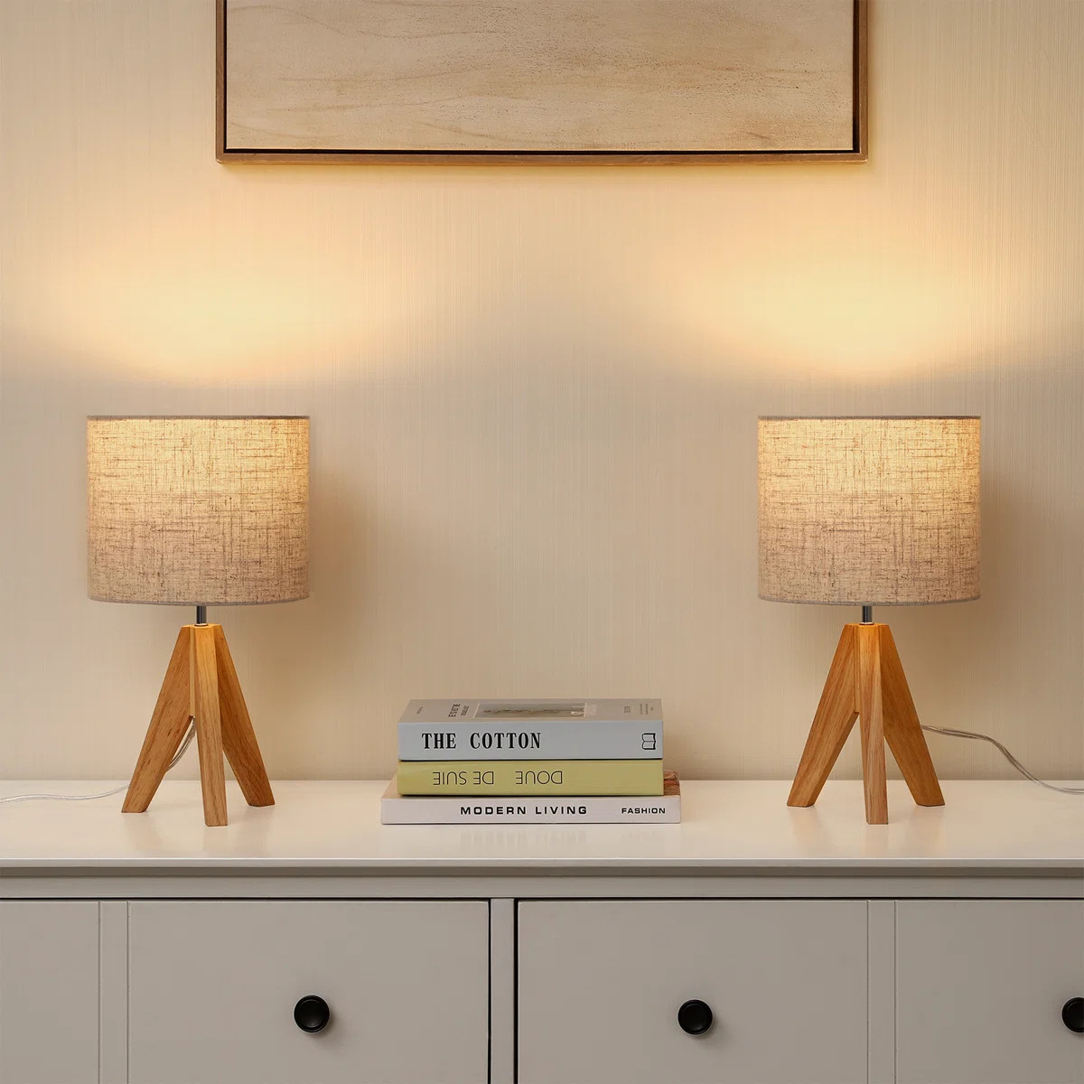 Fidel Solid Wood Tripod Table Lamp (Set of 2) | Wayfair North America