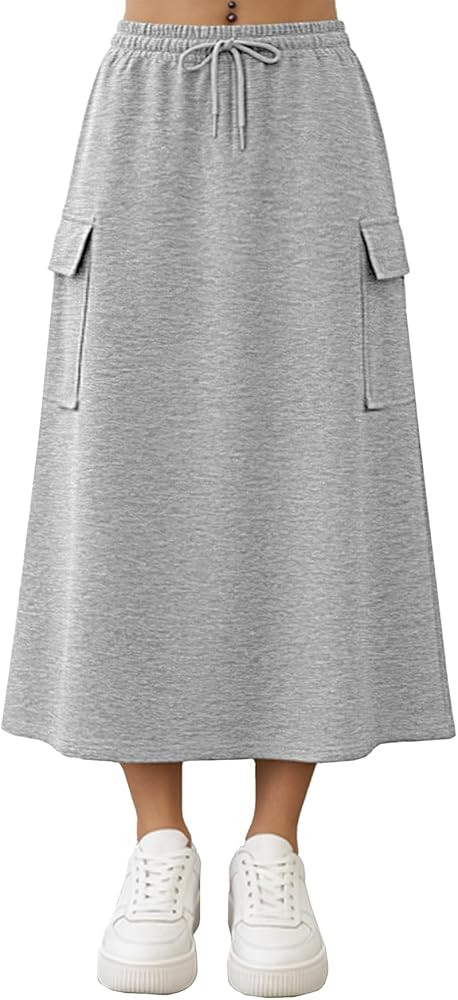 SOFIA'S CHOICE Skirts for Women Midi Length A Line Swing Flowy Skirt with Pockets | Amazon (US)