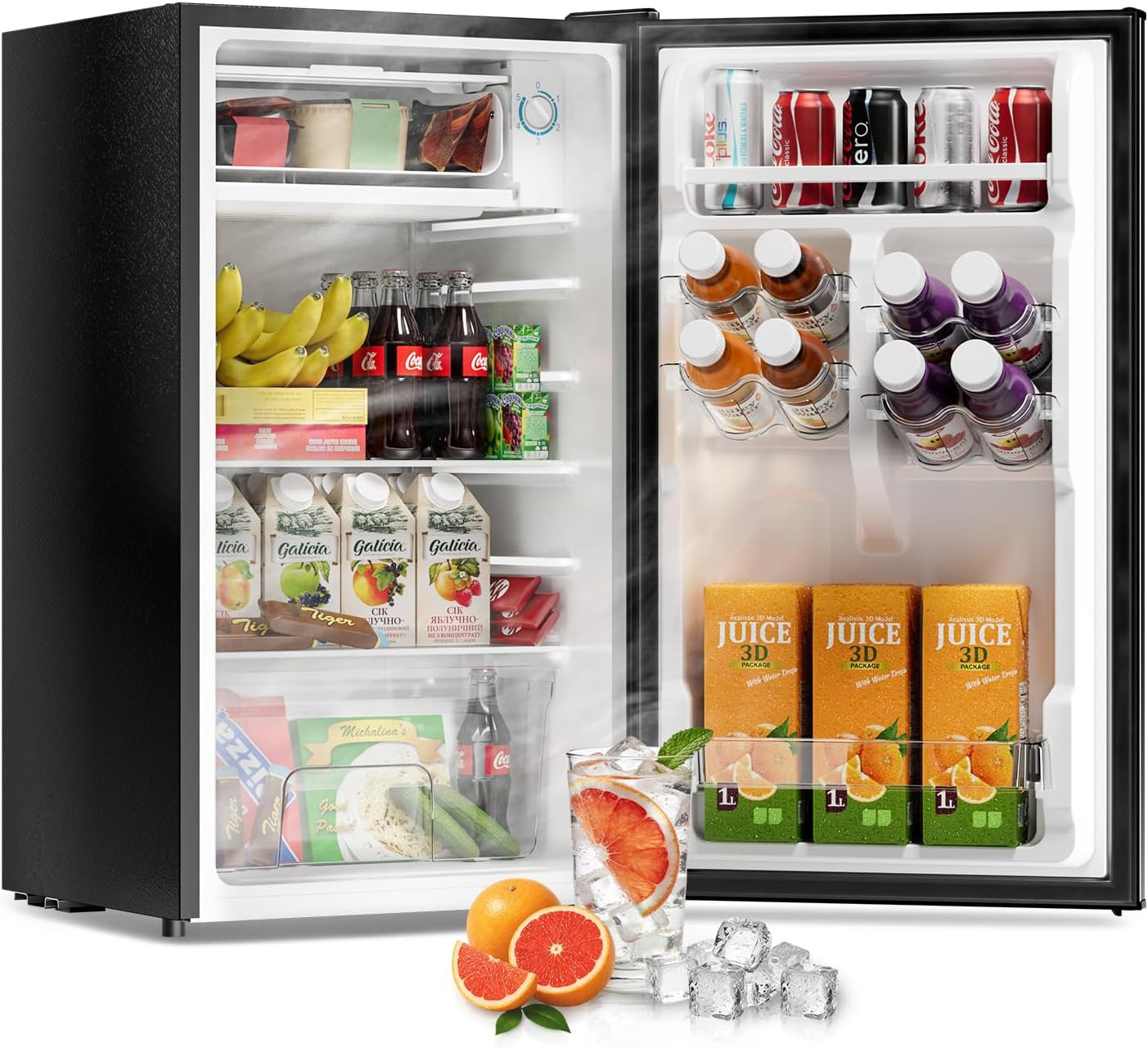 3.2 Cu Ft Mini Fridge with Freezer - Energy Efficient, Large Capacity Single Door Upright Freezer... | Amazon (US)