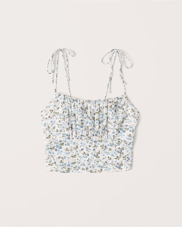 Cropped Ruched Cami | Abercrombie & Fitch (US)