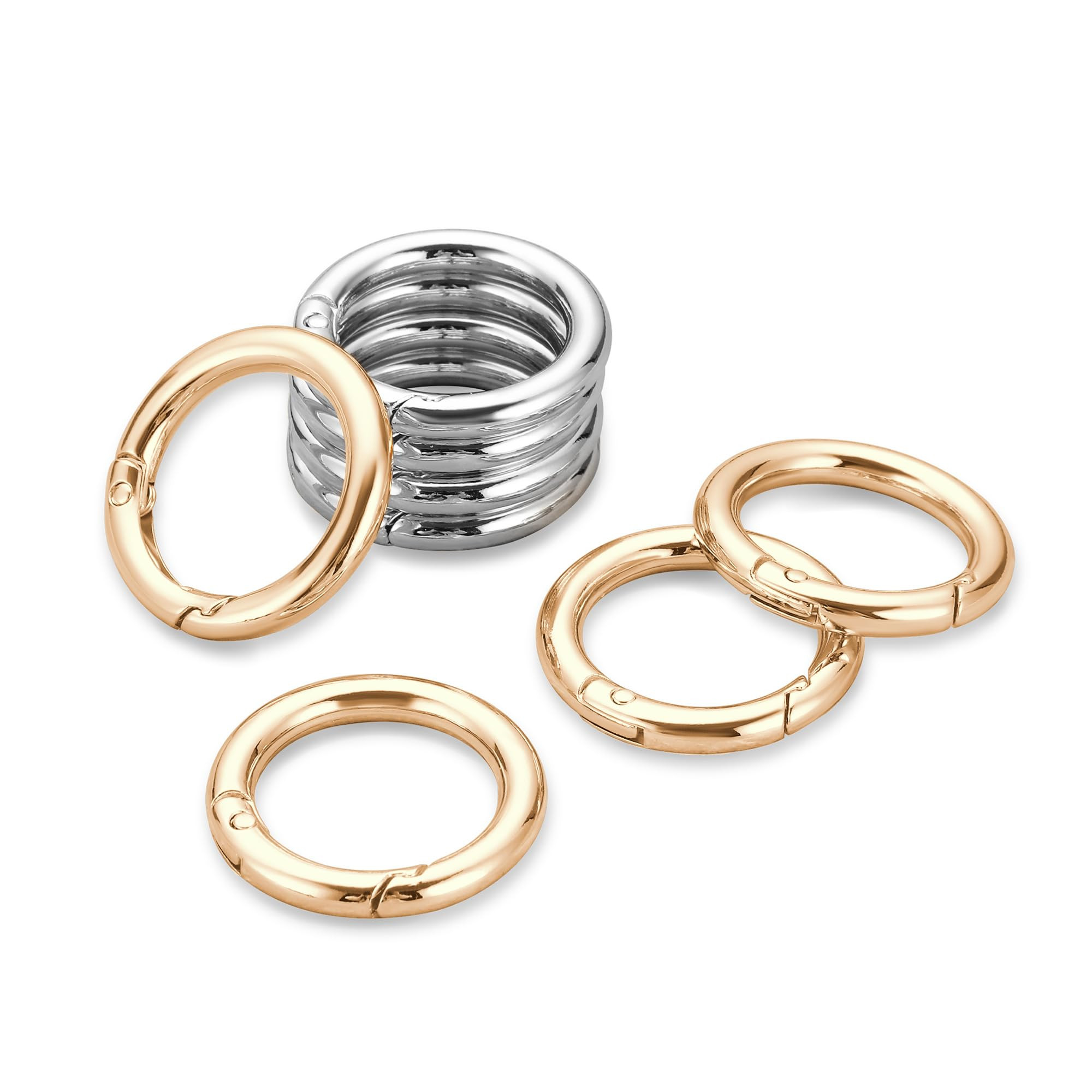Key Ring Clip, 4/5 Inch Keychain Rings, 8 Pack Round Carabiner Clip for Keys, Buckle, Bags, Purse... | Amazon (US)