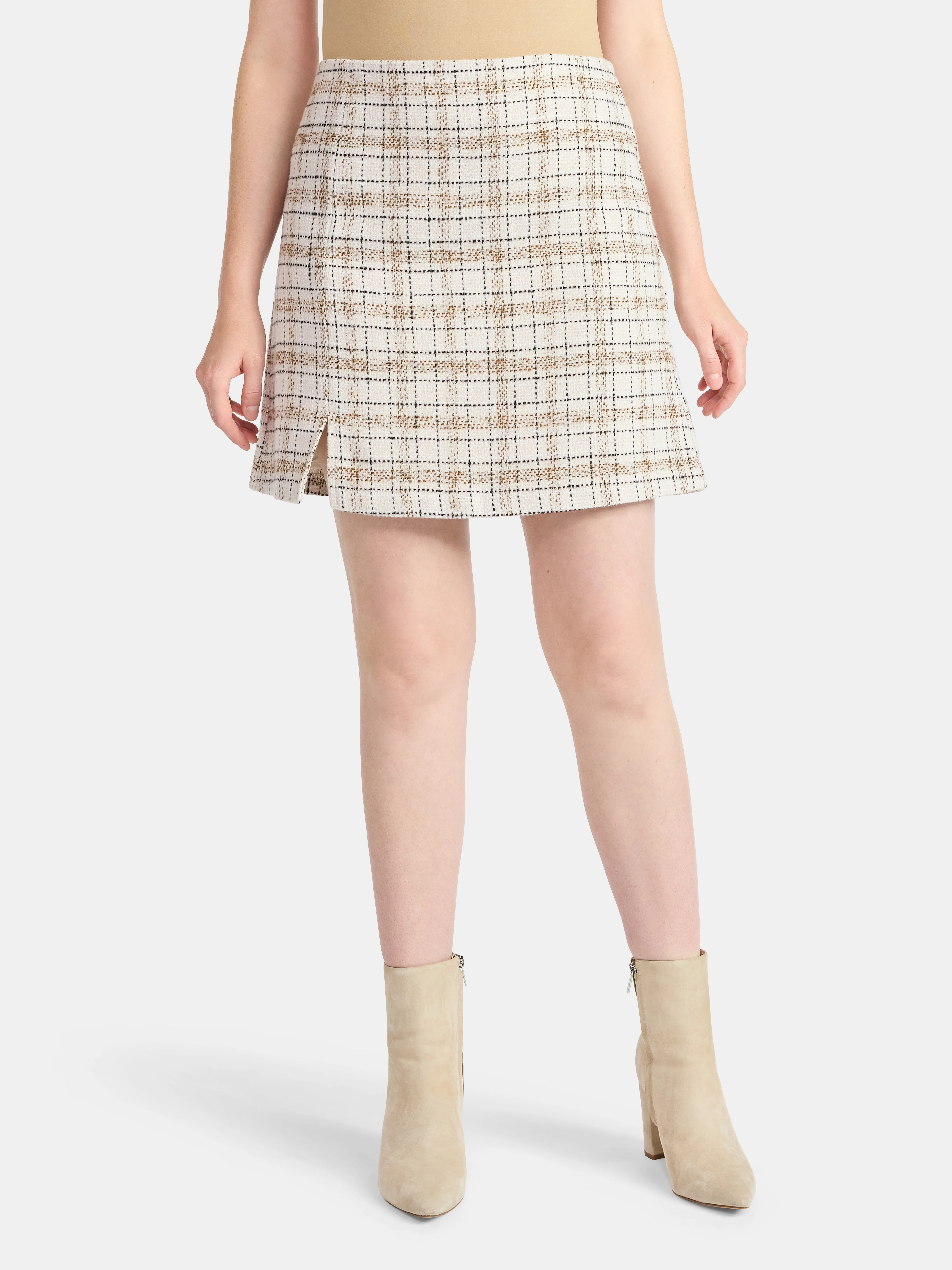 Time and Tru Women's Tweed Mini Skirt, Sizes XS-XXXL - Walmart.com | Walmart (US)