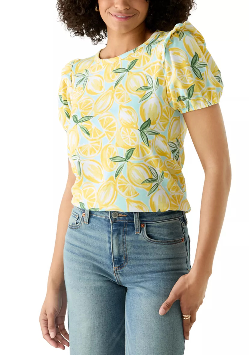 Women's Puff Sleeve Baby Terry T-Shirt | Belk