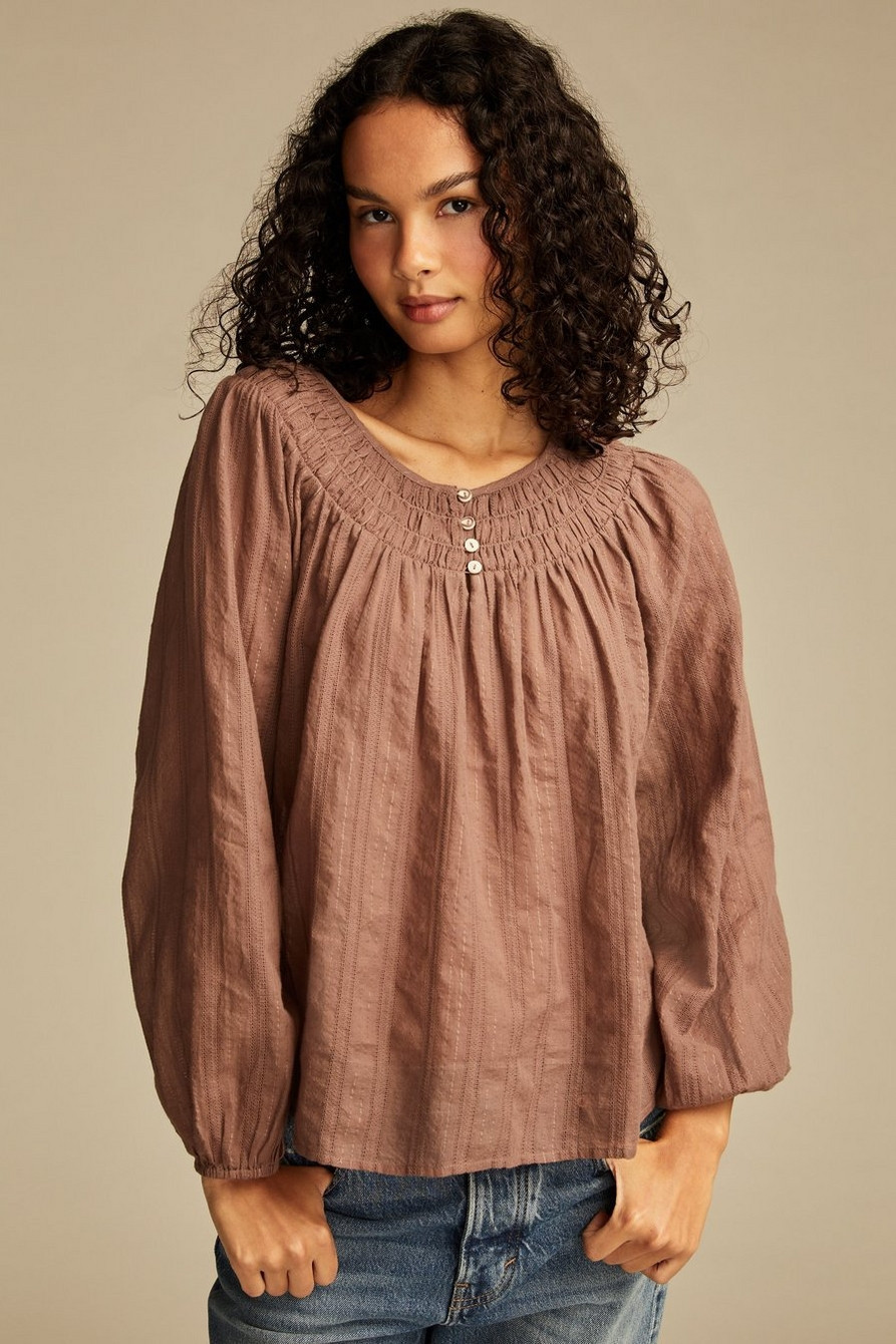 EASY SMOCKED BLOUSE | Lucky Brand