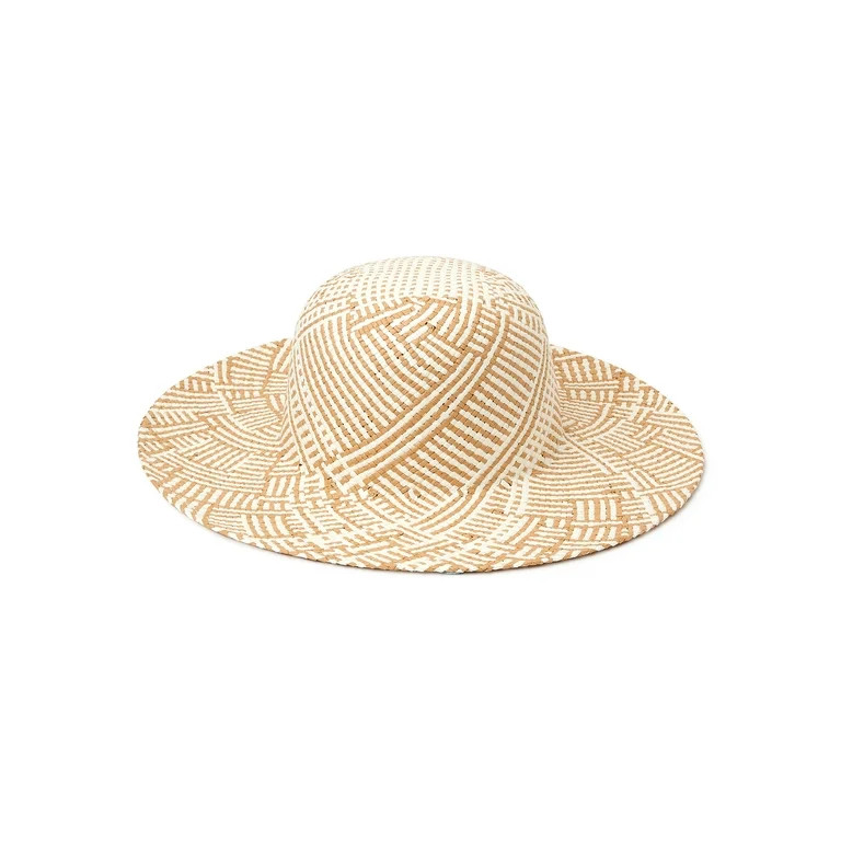 Time and Tru Women's Two Toned Straw Hat | Walmart (US)
