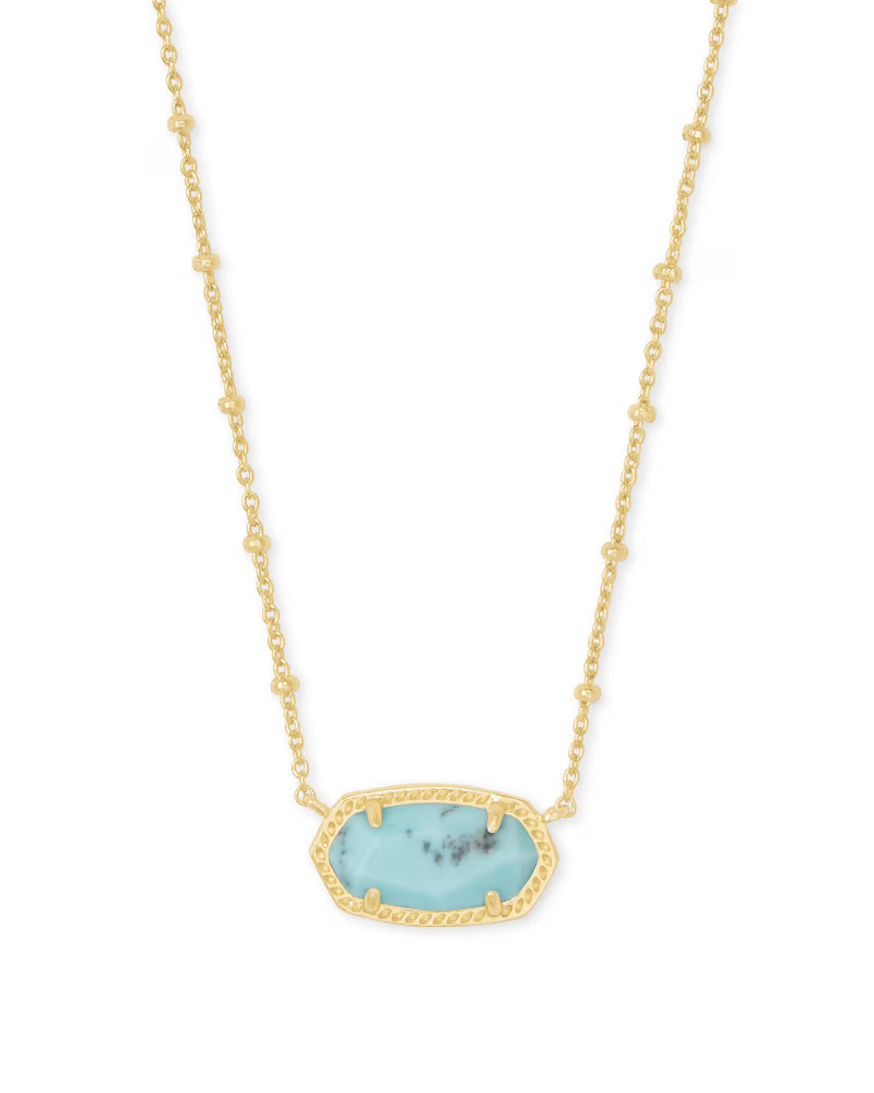 Elisa Satellite Gold Pendant Necklace in Light Blue Magnesite | Kendra Scott