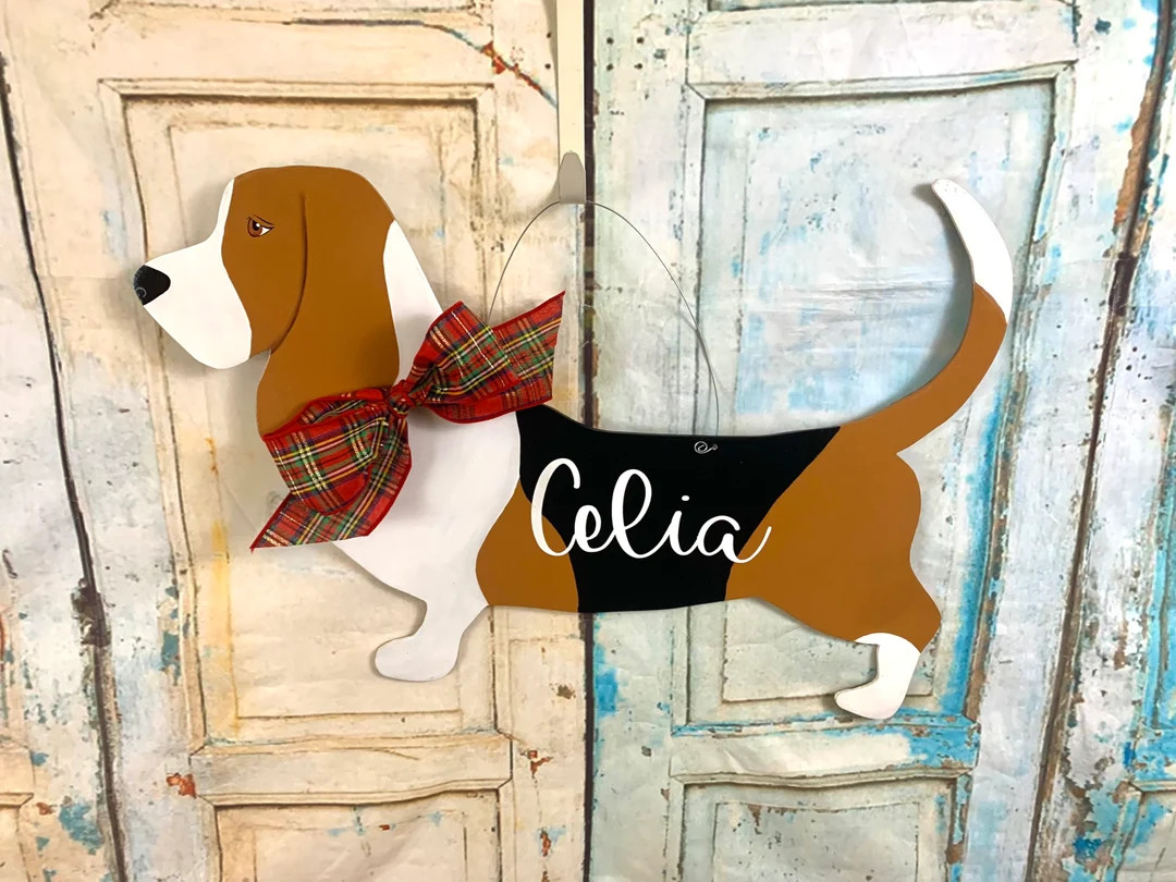 Basset Hound, Basset Hound Door Hanger, Basset Hound Decor, Basset Hound Gifts, Basset Hound Chri... | Etsy (US)